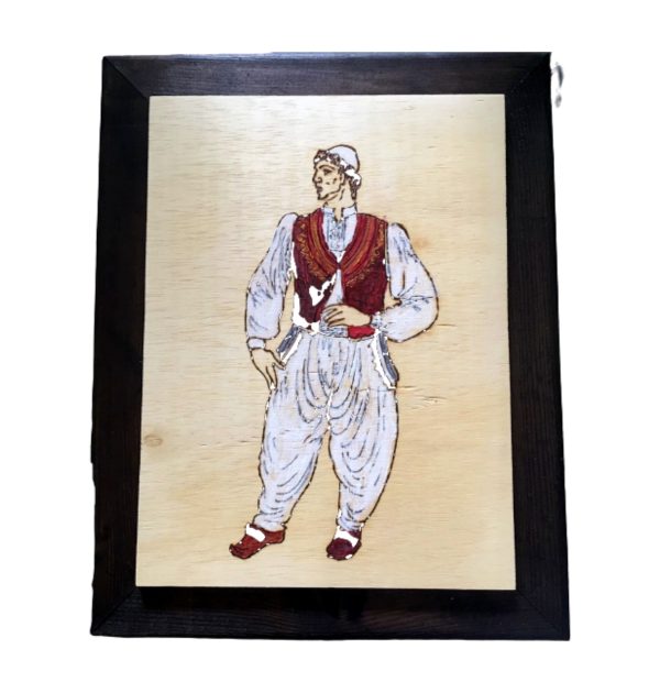 Wood painting (traditional Albanian clothing)