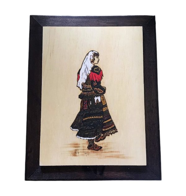 Wood painting (Girl with a Jubleta)